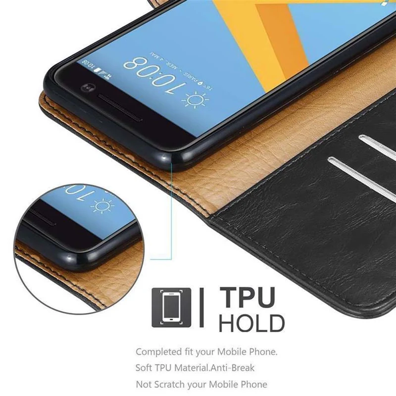 Cadorabo Hülle kompatibel mit HTC ONE M10 Schutzhülle mit Magnetverschluss, Standfunktion und Kartenfach