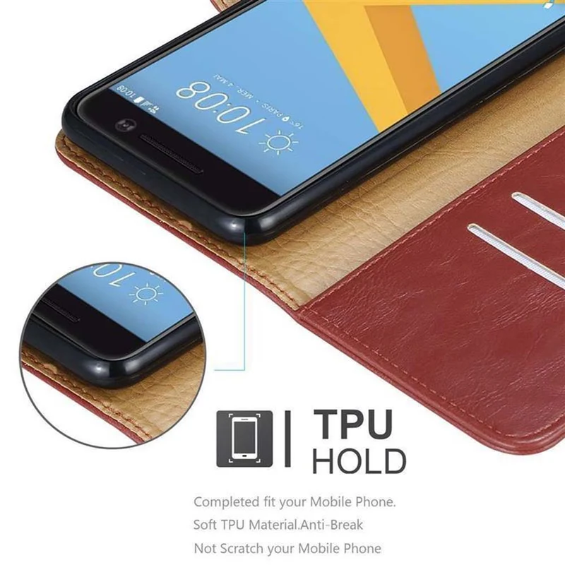 Cadorabo Hülle kompatibel mit HTC ONE M10 Schutzhülle mit Magnetverschluss, Standfunktion und Kartenfach