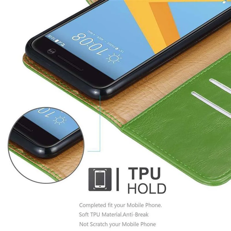 Cadorabo Hülle kompatibel mit HTC ONE M10 Schutzhülle mit Magnetverschluss, Standfunktion und Kartenfach