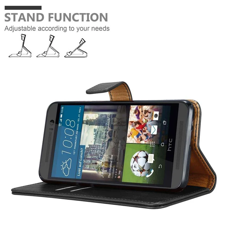 Cadorabo Hülle kompatibel mit HTC ONE M9 Schutzhülle mit Magnetverschluss, Standfunktion und Kartenfach