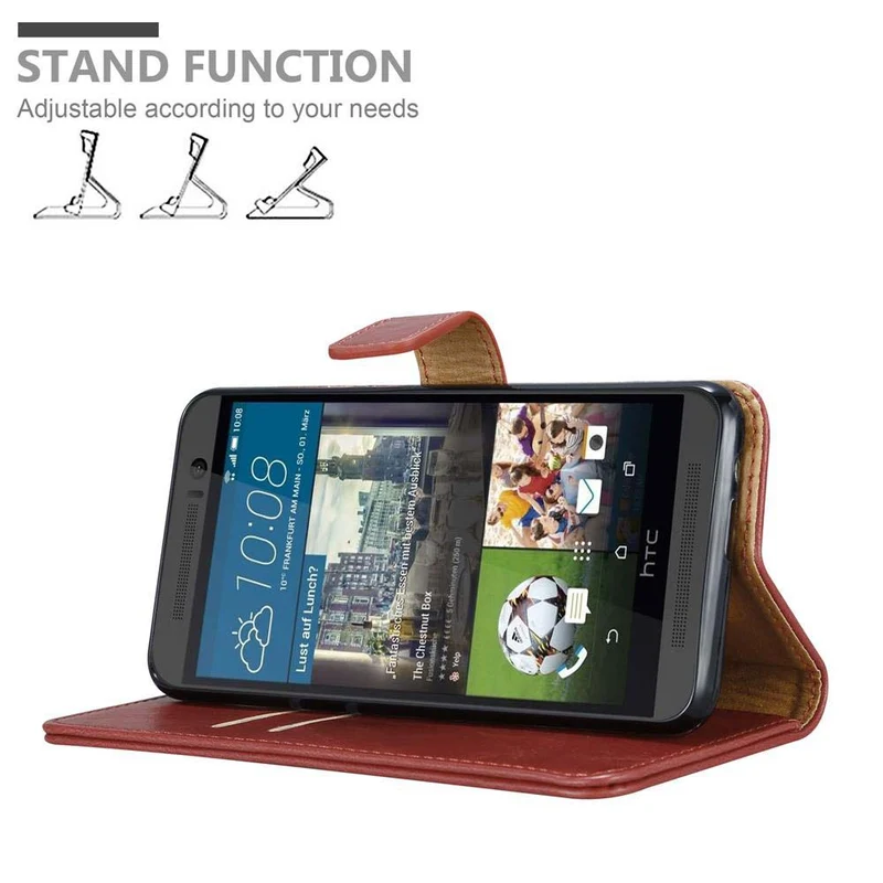 Cadorabo Hülle kompatibel mit HTC ONE M9 Schutzhülle mit Magnetverschluss, Standfunktion und Kartenfach