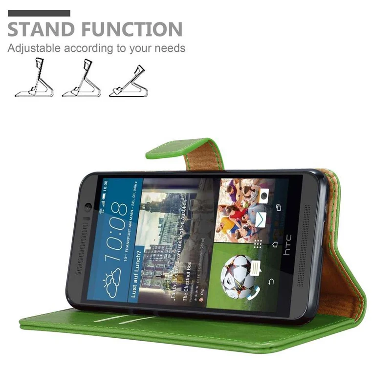 Cadorabo Hülle kompatibel mit HTC ONE M9 Schutzhülle mit Magnetverschluss, Standfunktion und Kartenfach