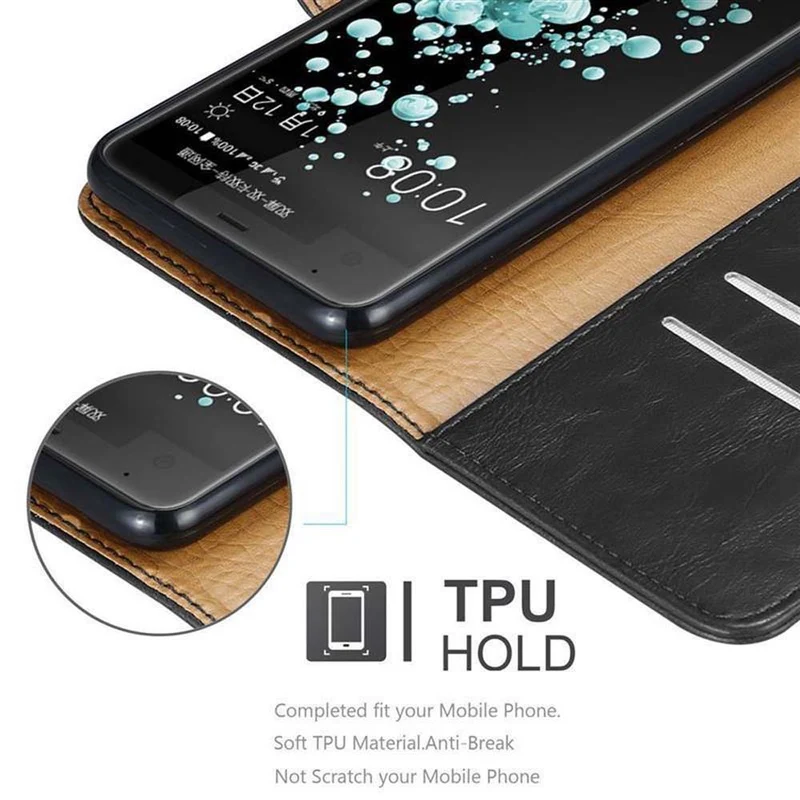 Cadorabo Hülle kompatibel mit HTC U ULTRA Schutzhülle mit Magnetverschluss, Standfunktion und Kartenfach