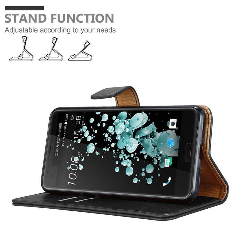 Cadorabo Hülle kompatibel mit HTC U ULTRA Schutzhülle mit Magnetverschluss, Standfunktion und Kartenfach