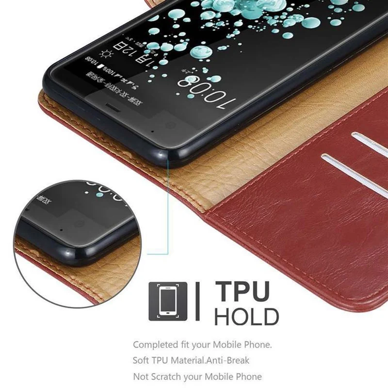 Cadorabo Hülle kompatibel mit HTC U ULTRA Schutzhülle mit Magnetverschluss, Standfunktion und Kartenfach