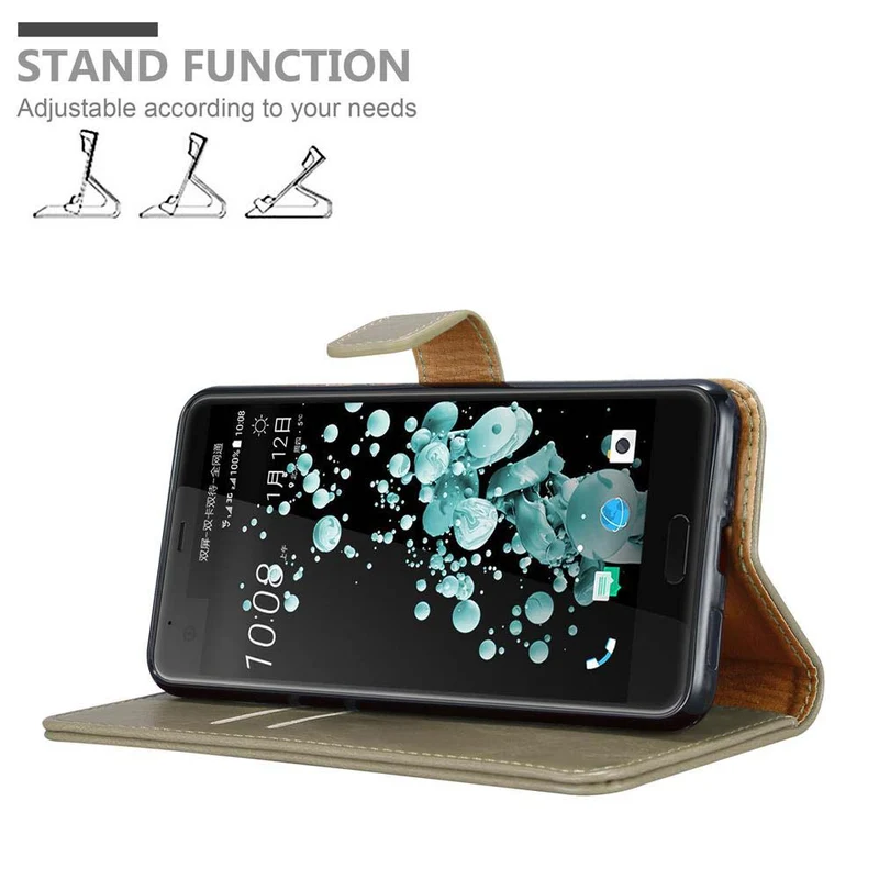 Cadorabo Hülle kompatibel mit HTC U ULTRA Schutzhülle mit Magnetverschluss, Standfunktion und Kartenfach