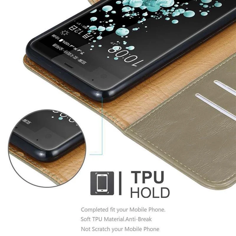 Cadorabo Hülle kompatibel mit HTC U ULTRA Schutzhülle mit Magnetverschluss, Standfunktion und Kartenfach