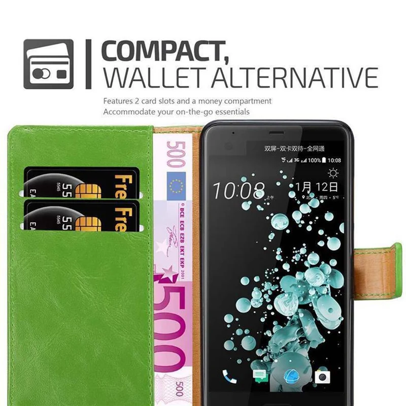 Cadorabo Hülle kompatibel mit HTC U ULTRA Schutzhülle mit Magnetverschluss, Standfunktion und Kartenfach