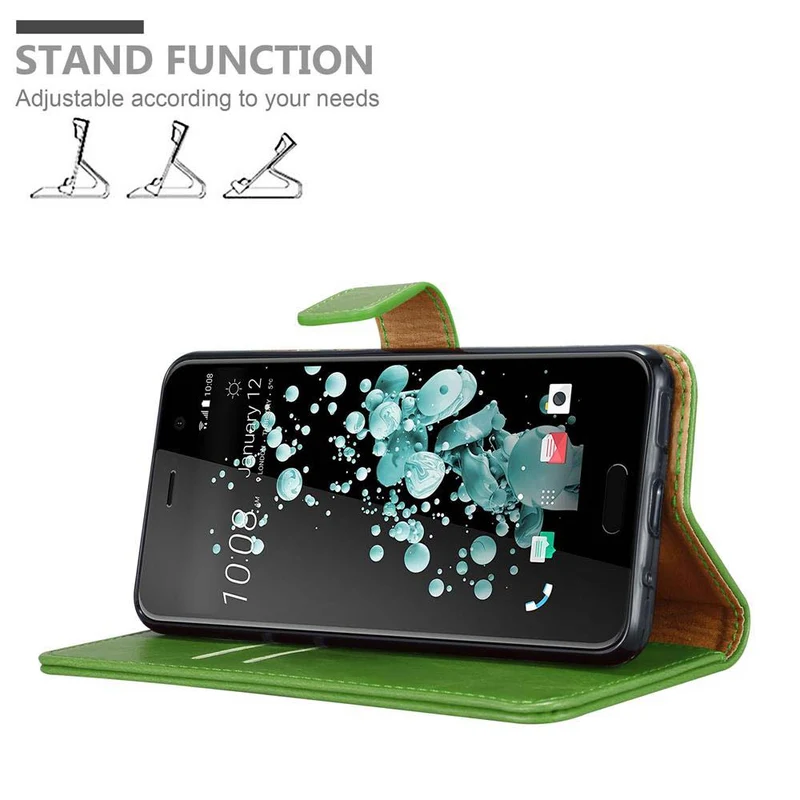 Cadorabo Hülle kompatibel mit HTC U PLAY Schutzhülle mit Magnetverschluss, Standfunktion und Kartenfach