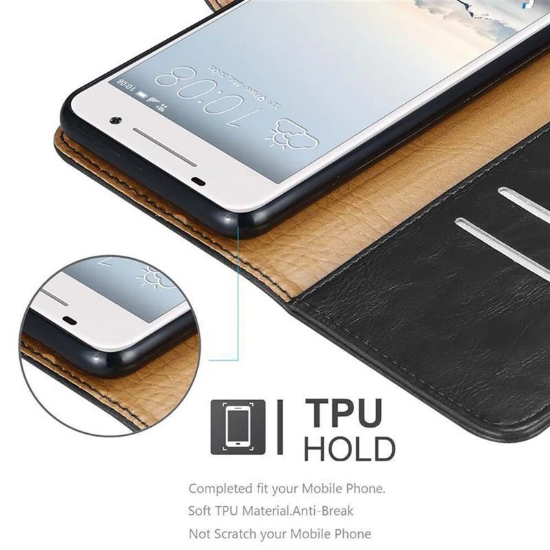 Cadorabo Hülle kompatibel mit HTC ONE A9 Schutzhülle mit Magnetverschluss, Standfunktion und Kartenfach