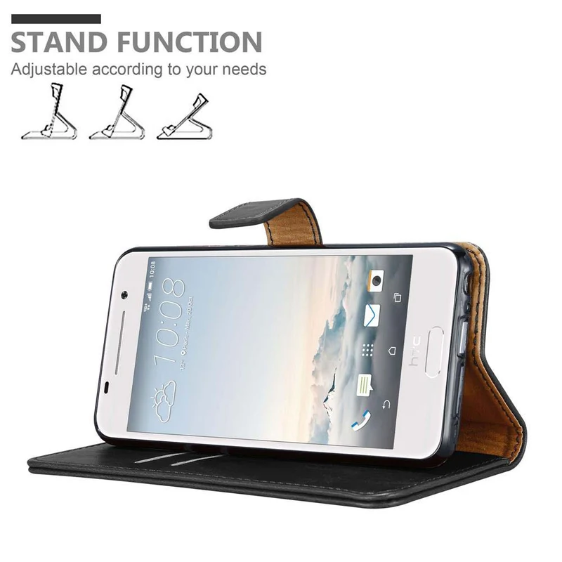 Cadorabo Hülle kompatibel mit HTC ONE A9 Schutzhülle mit Magnetverschluss, Standfunktion und Kartenfach