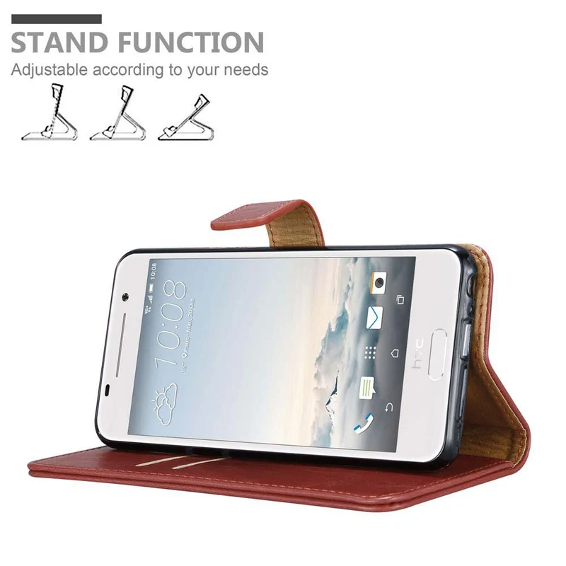 Cadorabo Hülle kompatibel mit HTC ONE A9 Schutzhülle mit Magnetverschluss, Standfunktion und Kartenfach