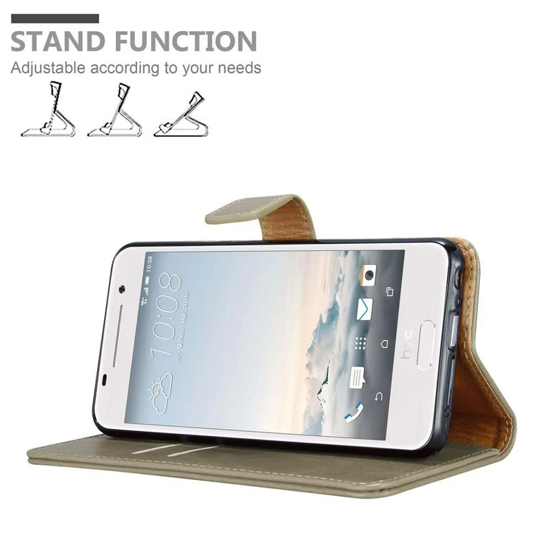 Cadorabo Hülle kompatibel mit HTC ONE A9 Schutzhülle mit Magnetverschluss, Standfunktion und Kartenfach