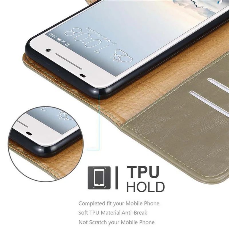 Cadorabo Hülle kompatibel mit HTC ONE A9 Schutzhülle mit Magnetverschluss, Standfunktion und Kartenfach
