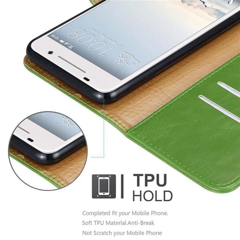 Cadorabo Hülle kompatibel mit HTC ONE A9 Schutzhülle mit Magnetverschluss, Standfunktion und Kartenfach
