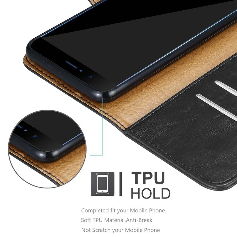 Cadorabo Hülle kompatibel mit Honor 8 PRO Schutzhülle mit Magnetverschluss, Standfunktion und Kartenfach