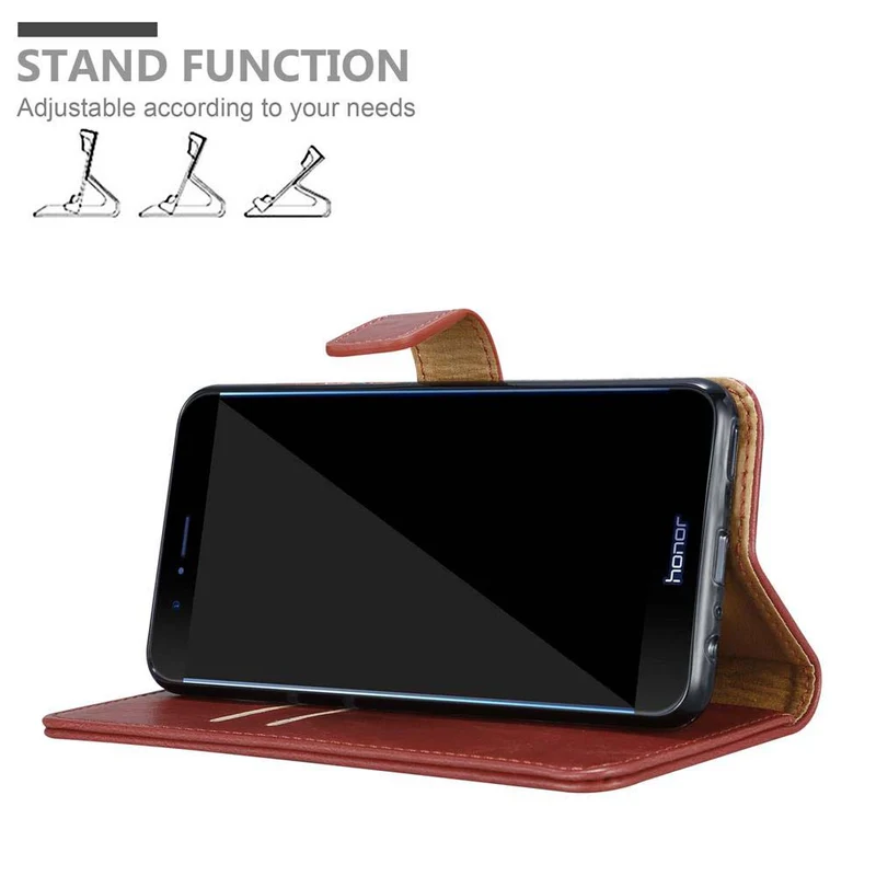Cadorabo Hülle kompatibel mit Honor 8 PRO Schutzhülle mit Magnetverschluss, Standfunktion und Kartenfach