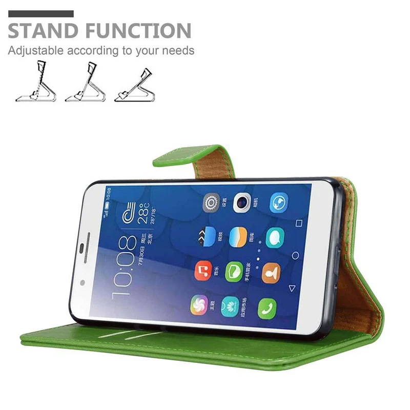 Cadorabo Hülle kompatibel mit Honor 6 PLUS Schutzhülle mit Magnetverschluss, Standfunktion und Kartenfach