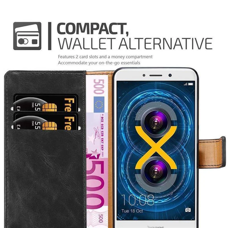 Cadorabo Hülle kompatibel mit Huawei MATE 9 LITE / GR5 2017 / Honor 6X Schutzhülle mit Magnetverschluss, Standfunktion und Kartenfach