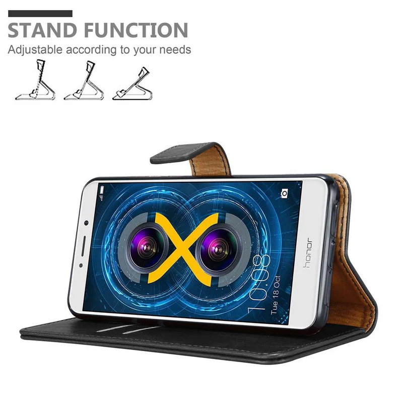 Cadorabo Hülle kompatibel mit Huawei MATE 9 LITE / GR5 2017 / Honor 6X Schutzhülle mit Magnetverschluss, Standfunktion und Kartenfach