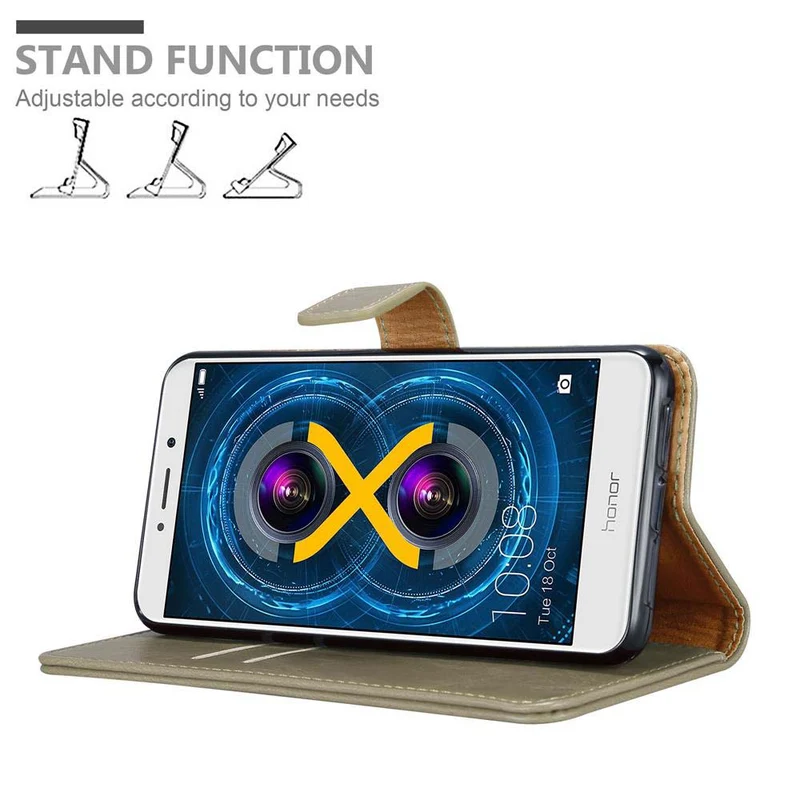 Cadorabo Hülle kompatibel mit Huawei MATE 9 LITE / GR5 2017 / Honor 6X Schutzhülle mit Magnetverschluss, Standfunktion und Kartenfach