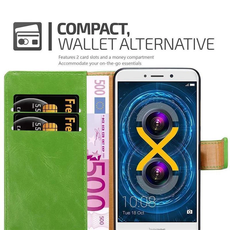 Cadorabo Hülle kompatibel mit Huawei MATE 9 LITE / GR5 2017 / Honor 6X Schutzhülle mit Magnetverschluss, Standfunktion und Kartenfach