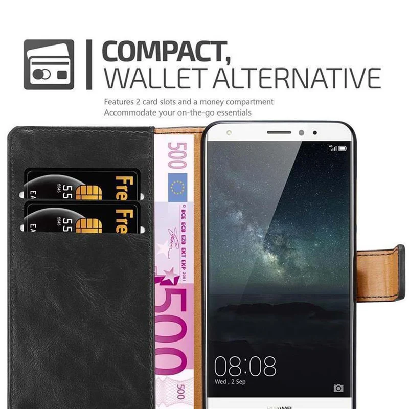 Cadorabo Hülle kompatibel mit Huawei MATE S Schutzhülle mit Magnetverschluss, Standfunktion und Kartenfach