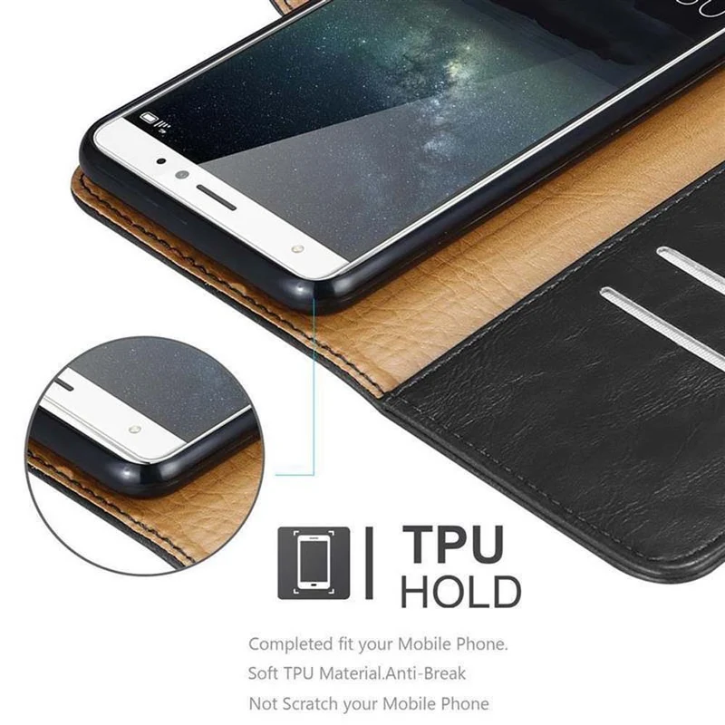 Cadorabo Hülle kompatibel mit Huawei MATE S Schutzhülle mit Magnetverschluss, Standfunktion und Kartenfach