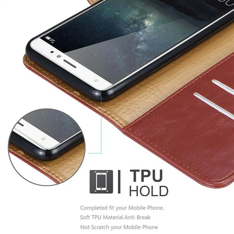 Cadorabo Hülle kompatibel mit Huawei MATE S Schutzhülle mit Magnetverschluss, Standfunktion und Kartenfach