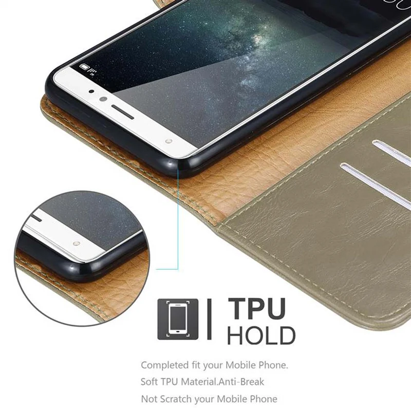 Cadorabo Hülle kompatibel mit Huawei MATE S Schutzhülle mit Magnetverschluss, Standfunktion und Kartenfach