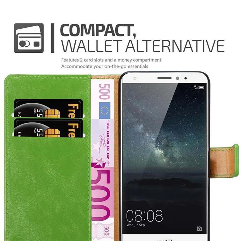 Cadorabo Hülle kompatibel mit Huawei MATE S Schutzhülle mit Magnetverschluss, Standfunktion und Kartenfach