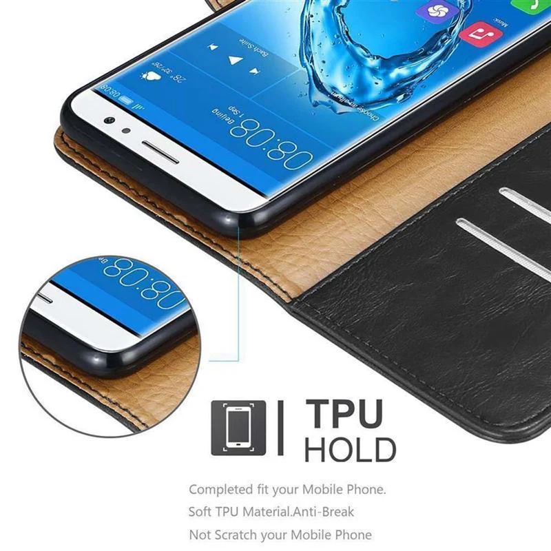 Cadorabo Hülle kompatibel mit Huawei NOVA PLUS Schutzhülle mit Magnetverschluss, Standfunktion und Kartenfach