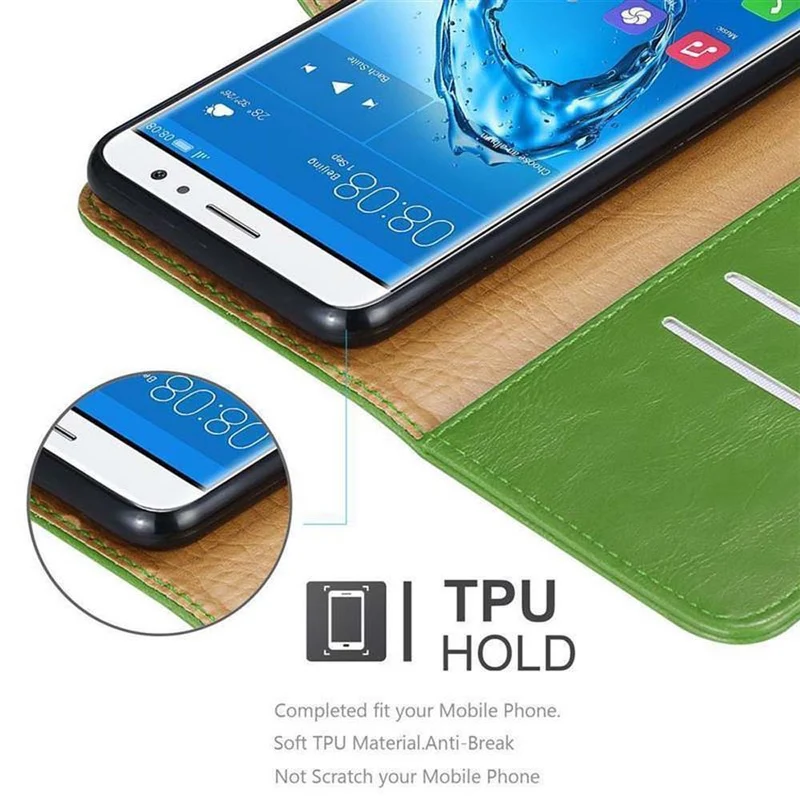 Cadorabo Hülle kompatibel mit Huawei NOVA PLUS Schutzhülle mit Magnetverschluss, Standfunktion und Kartenfach