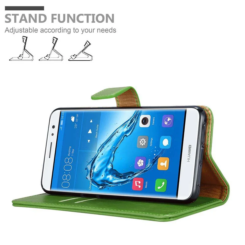 Cadorabo Hülle kompatibel mit Huawei NOVA PLUS Schutzhülle mit Magnetverschluss, Standfunktion und Kartenfach