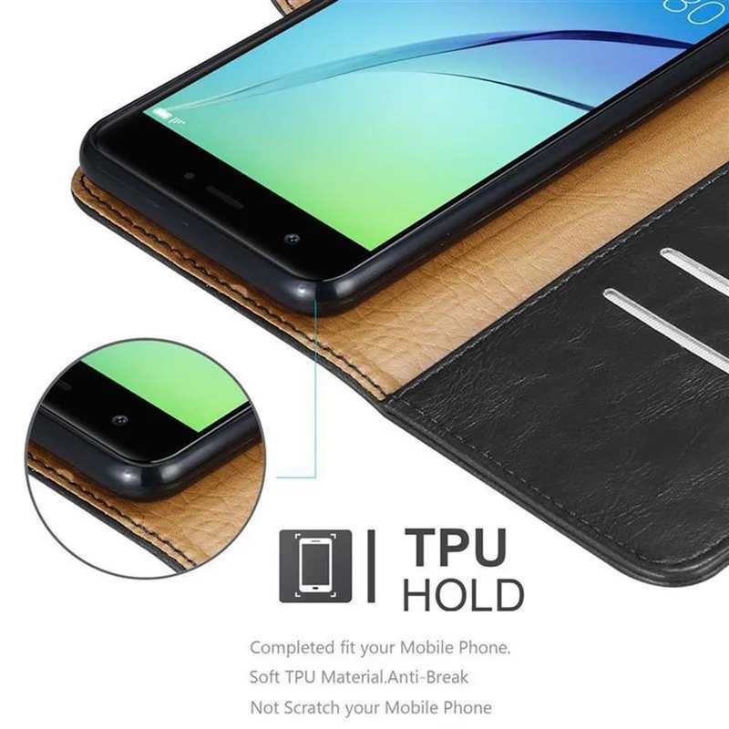Cadorabo Hülle kompatibel mit Huawei NOVA Schutzhülle mit Magnetverschluss, Standfunktion und Kartenfach