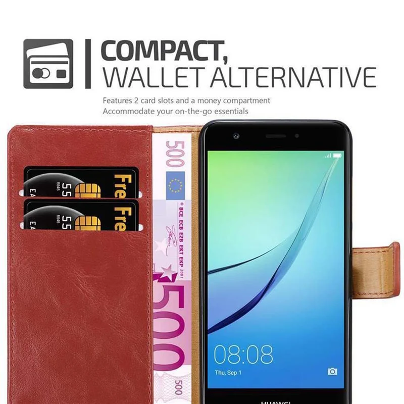 Cadorabo Hülle kompatibel mit Huawei NOVA Schutzhülle mit Magnetverschluss, Standfunktion und Kartenfach