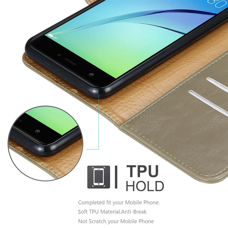 Cadorabo Hülle kompatibel mit Huawei NOVA Schutzhülle mit Magnetverschluss, Standfunktion und Kartenfach