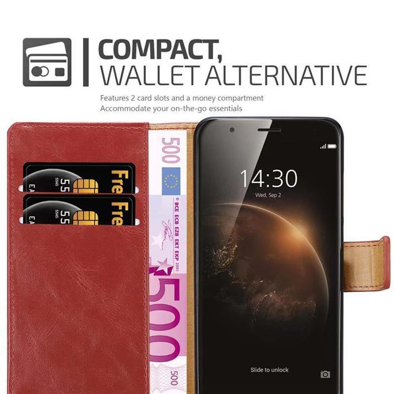 Cadorabo Hülle kompatibel mit Huawei ASCEND G7 PLUS / G8 / GX8 Schutzhülle mit Magnetverschluss, Standfunktion und Kartenfach