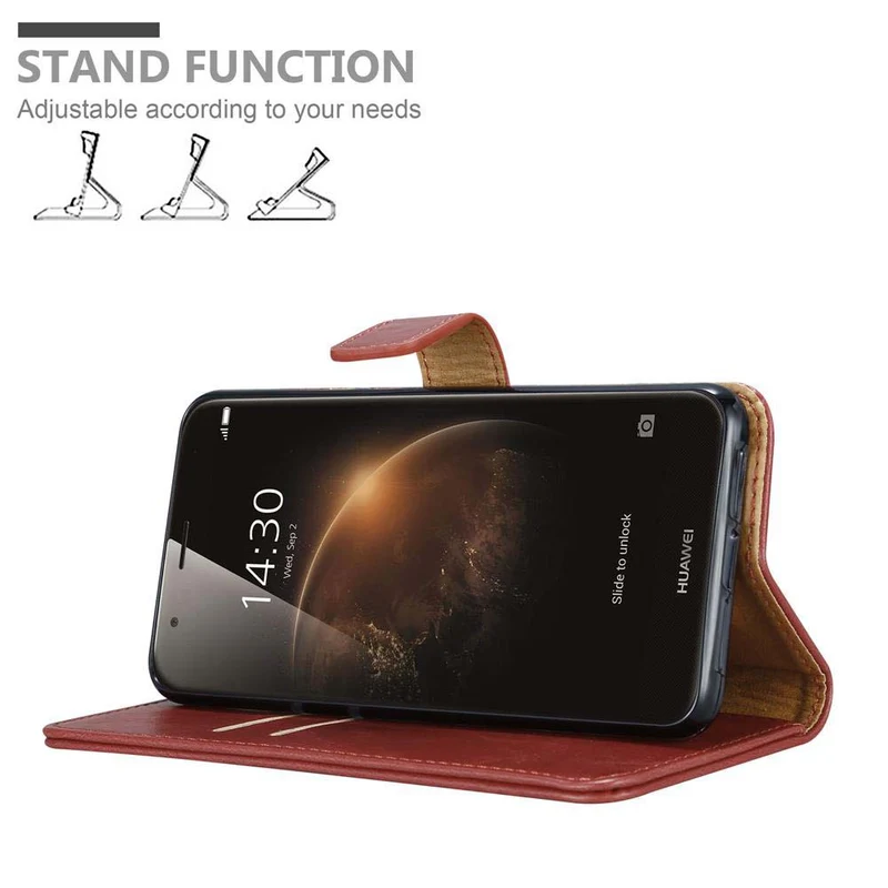 Cadorabo Hülle kompatibel mit Huawei ASCEND G7 PLUS / G8 / GX8 Schutzhülle mit Magnetverschluss, Standfunktion und Kartenfach