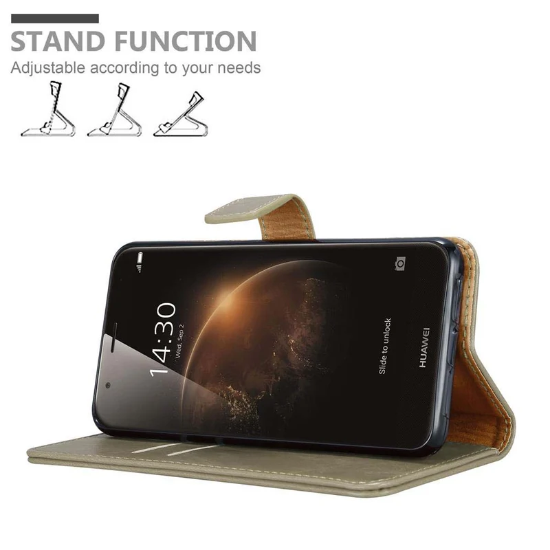 Cadorabo Hülle kompatibel mit Huawei ASCEND G7 PLUS / G8 / GX8 Schutzhülle mit Magnetverschluss, Standfunktion und Kartenfach