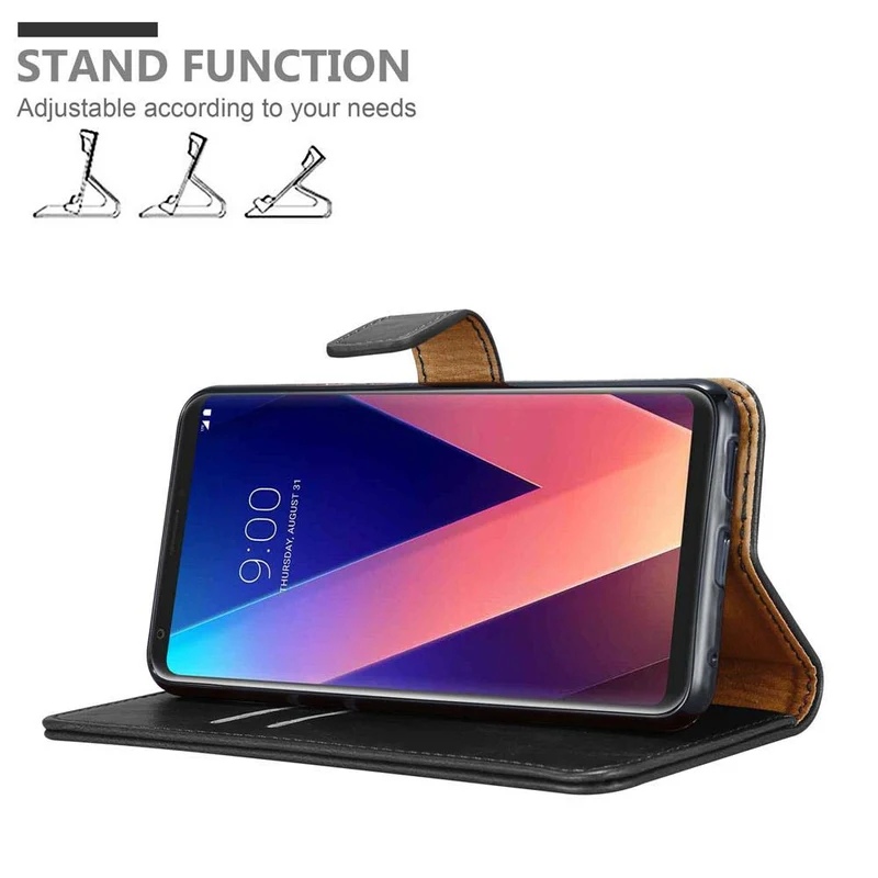 Cadorabo Hülle kompatibel mit LG V30 / V30+ / V30S / V30S+ Schutzhülle mit Magnetverschluss, Standfunktion und Kartenfach