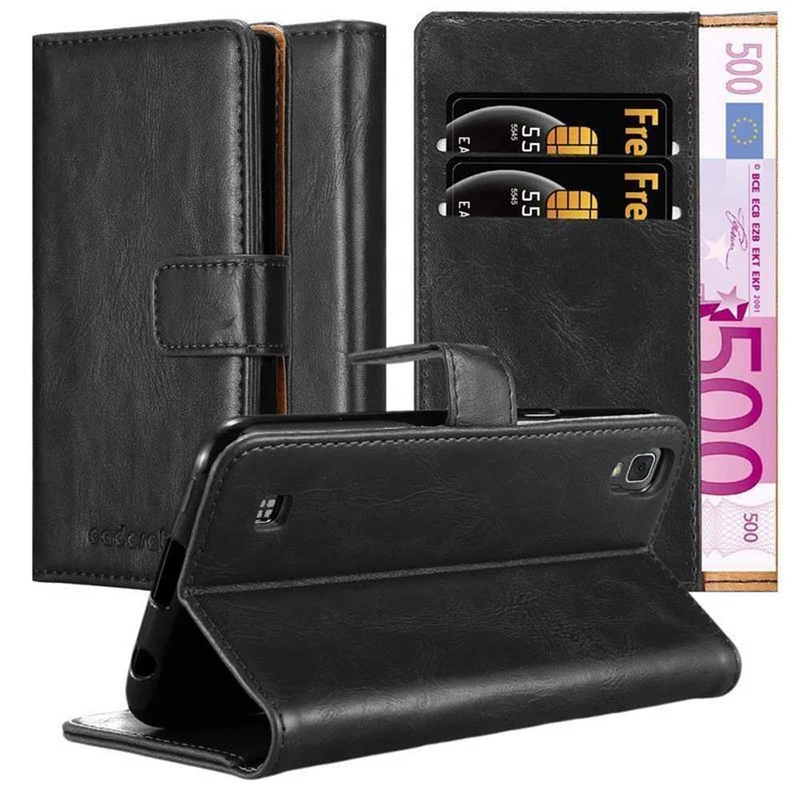 Cadorabo Hülle kompatibel mit LG X POWER Schutzhülle mit Magnetverschluss, Standfunktion und Kartenfach