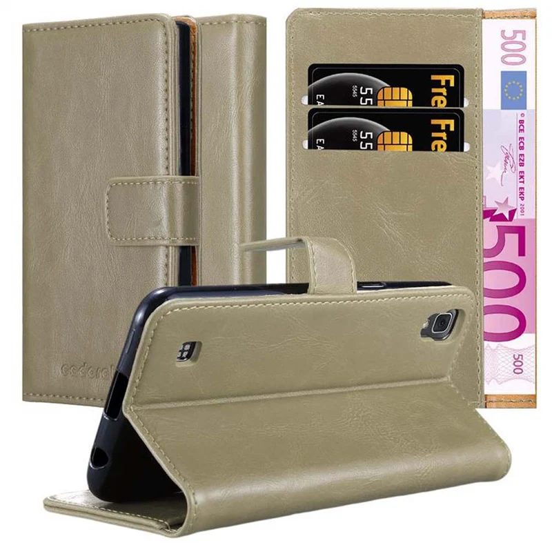 Cadorabo Hülle kompatibel mit LG X POWER Schutzhülle mit Magnetverschluss, Standfunktion und Kartenfach