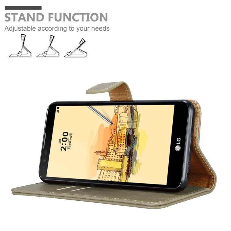 Cadorabo Hülle kompatibel mit LG STYLUS 2 Schutzhülle mit Magnetverschluss, Standfunktion und Kartenfach