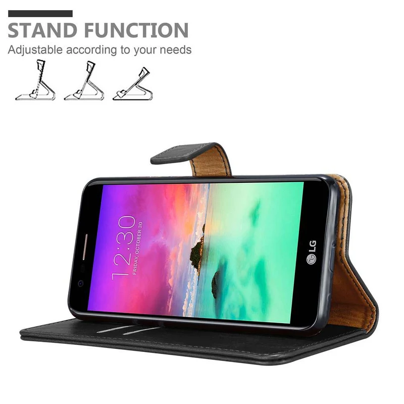 Cadorabo Hülle kompatibel mit LG K10 2017 Schutzhülle mit Magnetverschluss, Standfunktion und Kartenfach