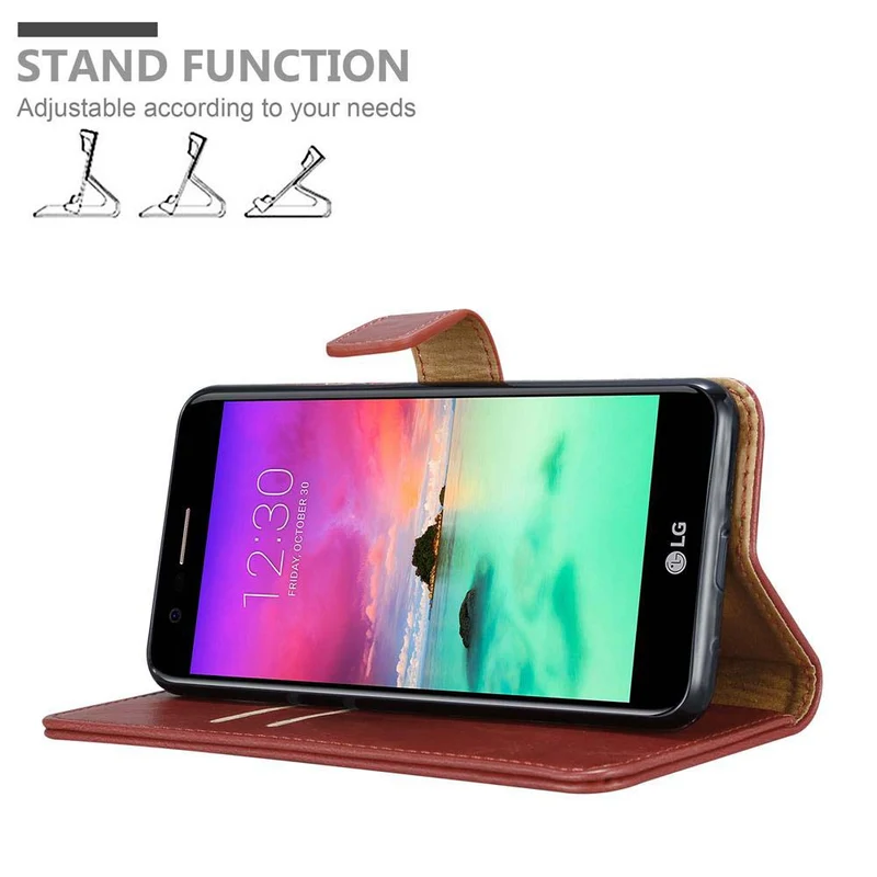 Cadorabo Hülle kompatibel mit LG K10 2017 Schutzhülle mit Magnetverschluss, Standfunktion und Kartenfach