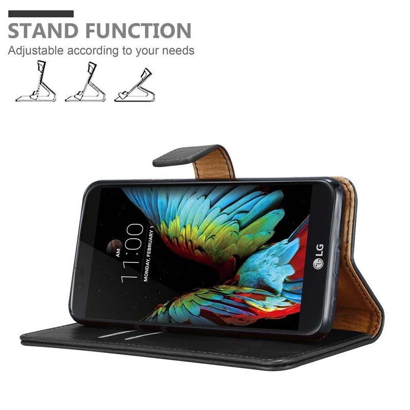 Cadorabo Hülle kompatibel mit LG K10 2016 Schutzhülle mit Magnetverschluss, Standfunktion und Kartenfach