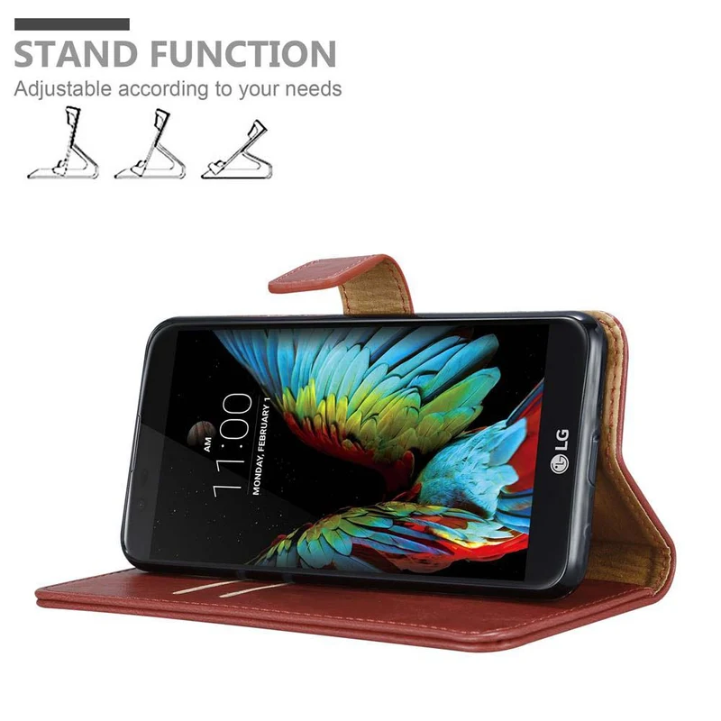 Cadorabo Hülle kompatibel mit LG K10 2016 Schutzhülle mit Magnetverschluss, Standfunktion und Kartenfach