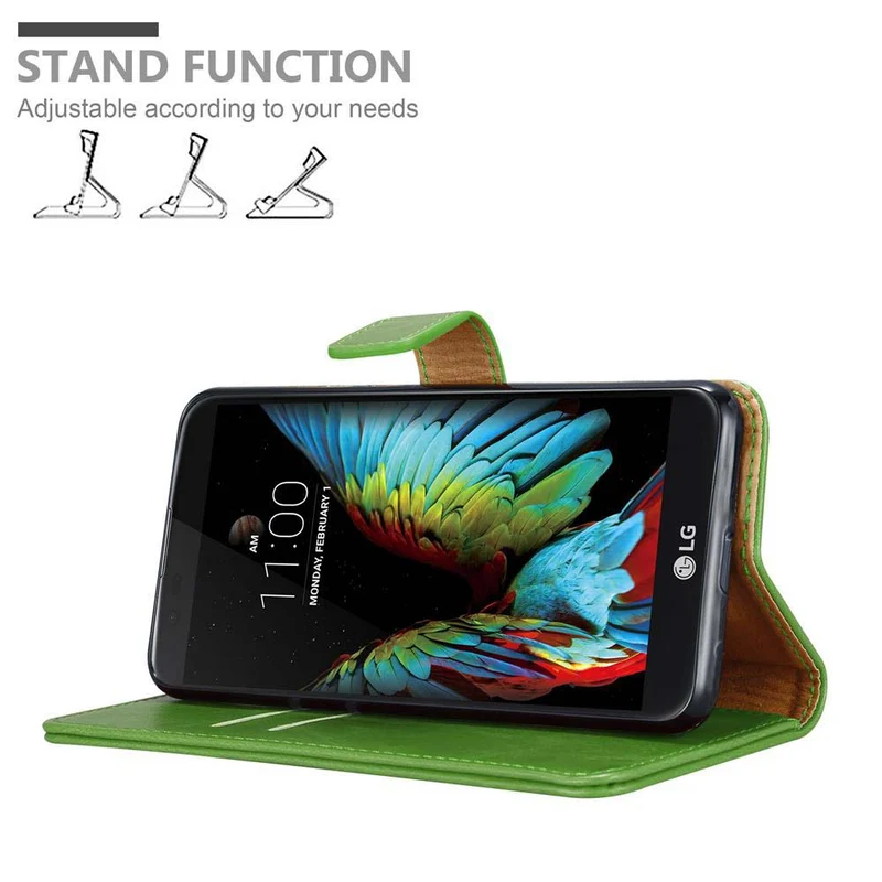 Cadorabo Hülle kompatibel mit LG K10 2016 Schutzhülle mit Magnetverschluss, Standfunktion und Kartenfach