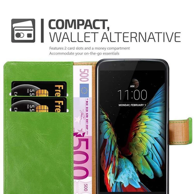 Cadorabo Hülle kompatibel mit LG K10 2016 Schutzhülle mit Magnetverschluss, Standfunktion und Kartenfach